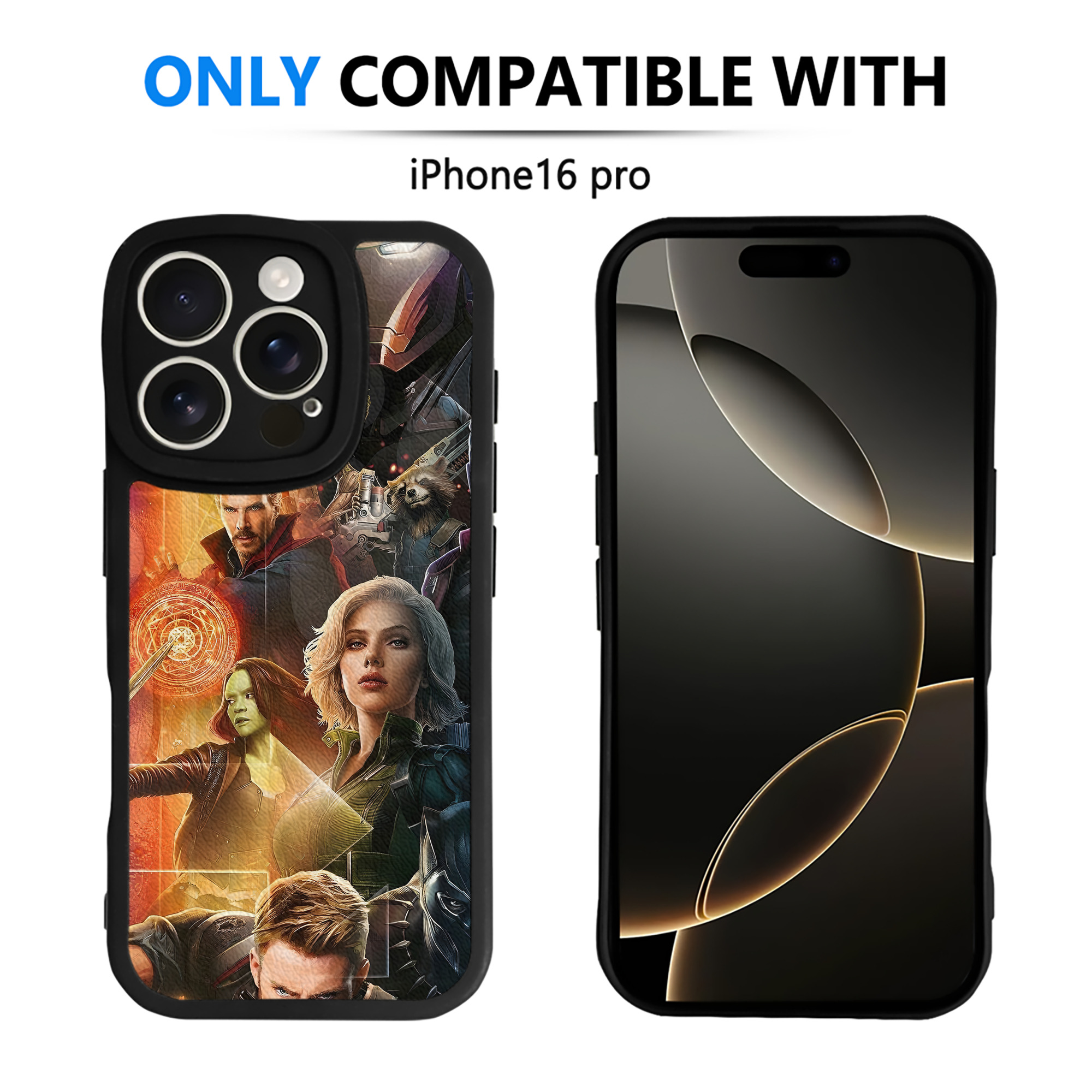 （画像用） アベンジャーズ The Avengers 【iPhone 16シリーズ対応】シリコンスマホケース（レザー調） 材質：シリコン